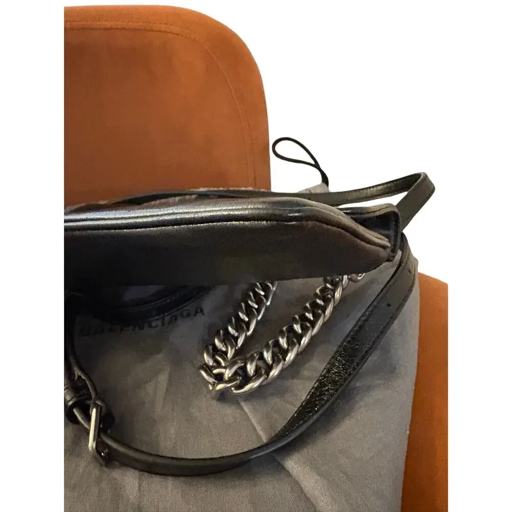 Balenciaga BB Soft Flap Smartphone Crossbody Bag Black Leather Dust Bag - Picture 12 of 15